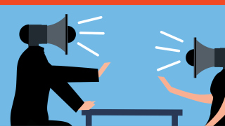 Image - illustration of two people yelling at each other