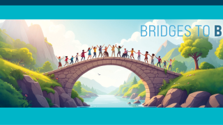 Image - illustration of bridge with program title