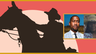 Image - speaker photos and illustration of cowboy on horse